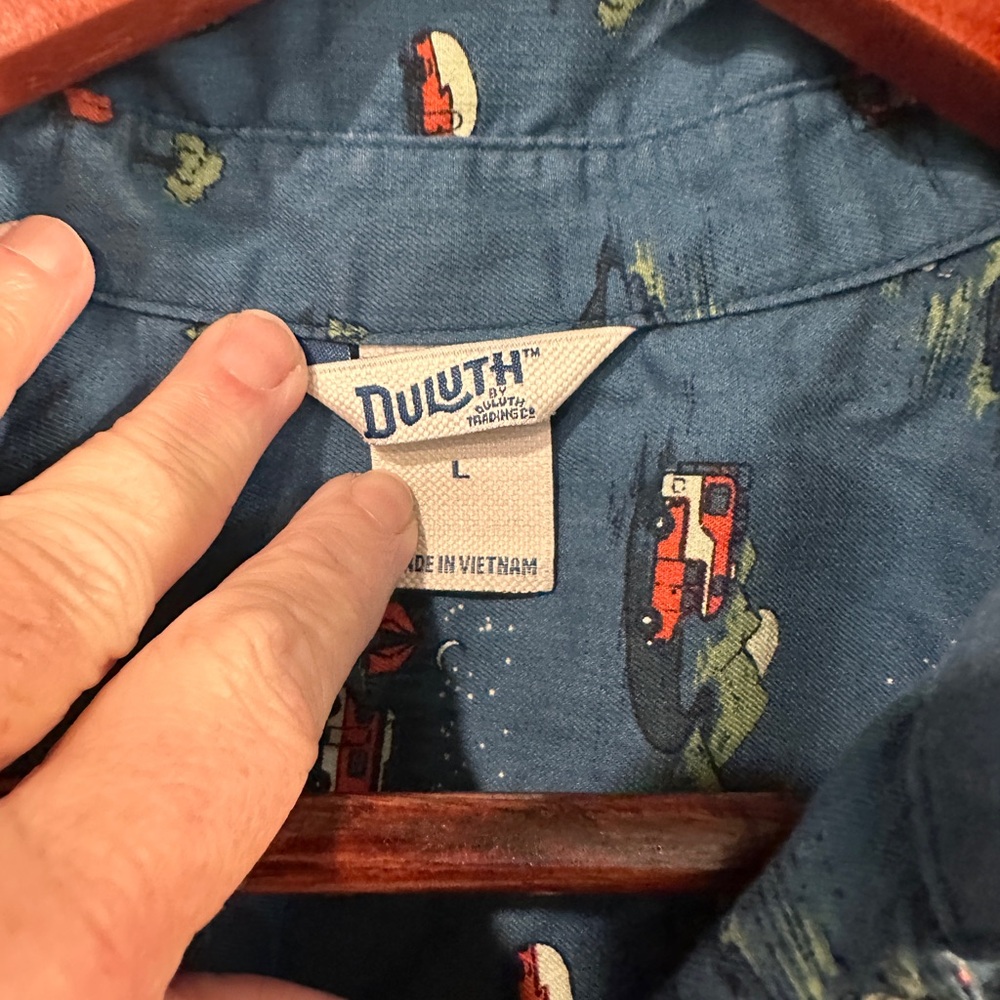 Duluth Trading Co Blue Button Down Shirt